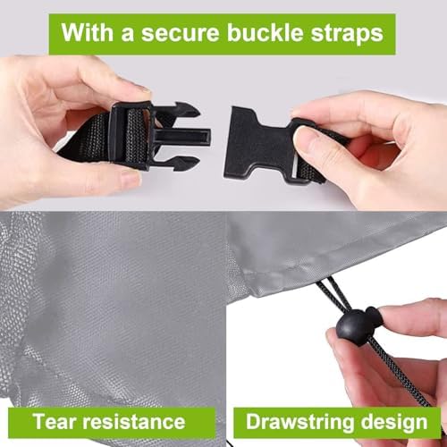 MQLD weather resistant box cover folded next to its drawstring storage bag.