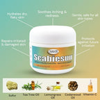 Back label of OVANTE Scabiesun cream with directions and usage instructions
