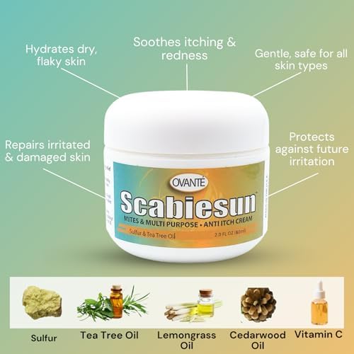 Back label of OVANTE Scabiesun cream with directions and usage instructions