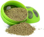 Open view of the patented Kavafied mesh ball showcasing the secure loading chamber for powder