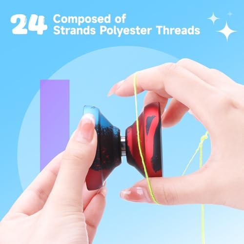 Adjustable one hundred and thirteen centimeter MERISHOPP rainbow color yoyo strings for responsive and unresponsive models.