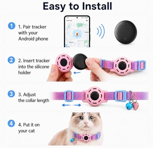 Premium imported JNLIK cat tracker collar showing the secure safety buckle mechanism.