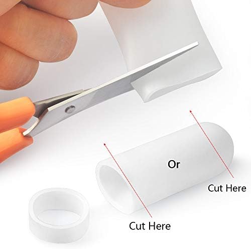 Washable and reusable white gel toe covers displayed as a 10 piece value pack