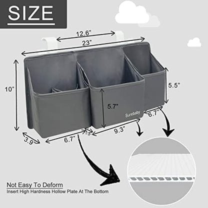 Surebaby baby product organizer showing side view and hook attachment detail