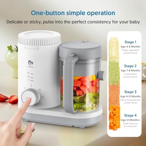 Bellababy food processor being filled with water through the large opening water tank.