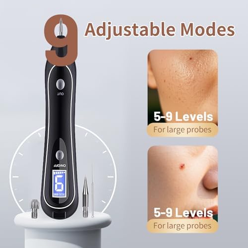 GJW Skin Clinic device being used for targeted skin tag treatment