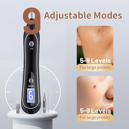 GJW Skin Clinic device being used for targeted skin tag treatment