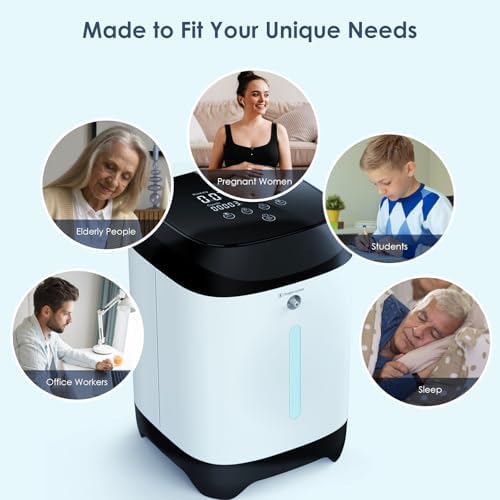 Rugged Oxygen Generator being used in a home bedroom setting for quiet operation