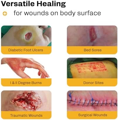 Close up of the 4 inch by 4 inch non adherent honey wound dressing pad showing its texture.