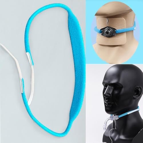 Hook and loop fastener mechanism details on the reusable tracheostomy collar loop band.