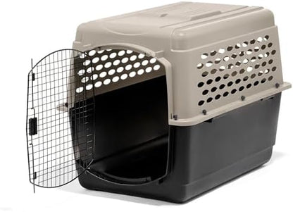 Petmate heavy duty large dog crate side profile highlighting the extensive ventilation holes.