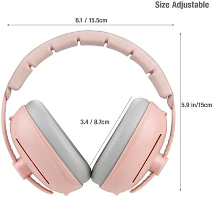 Toddler wearing PandaEar noise cancelling headphones for hearing safety