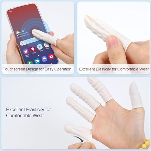 Anti static powder free finger covers being used for electronic repair work.
