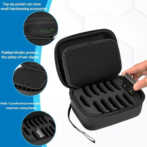 TORIBIO professional barber tool organizer opened with twelve custom pre-cut foam slots.