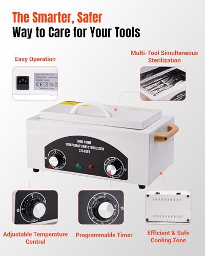 Bazargame metal tool sterilizer with lid open showing stainless tray