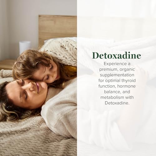 Global Healing Center Detoxadine liquid iodine bottle showing supplement facts and organic ingredients