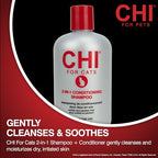 Gentle sulfate and paraben free cat shampoo by CHI for professional grooming at home