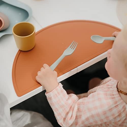 Mushie fork and spoon set ergonomic handle detail