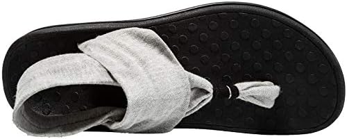 Bottom view of LLSOARSS sandals displaying the anti-slip geometrical rubber outsole pattern.