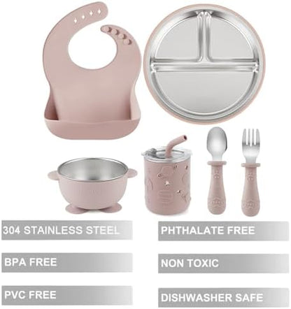 PandaEar stainless steel sippy cup with straw and silicone sleeve