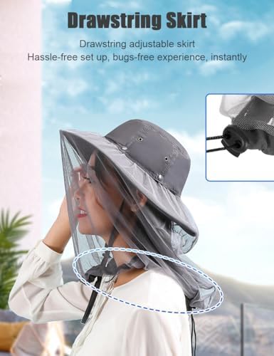 Side profile of Myaddiction outdoor fishing hat with veil