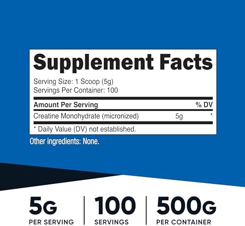 5g per serving creatine supplement powder for strength and endurance training