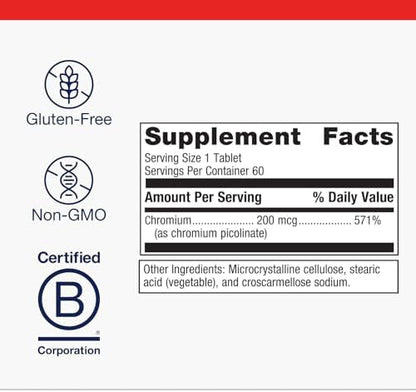 Metagenics non GMO gluten free chromium picolinate essential trace mineral capsules.