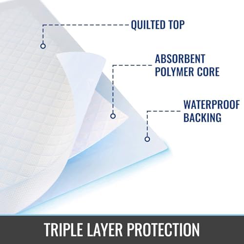DMI disposable underpads unfolded showing the white quilted top sheet and extra large surface area.