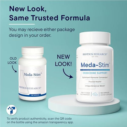 Biotics Research Meda Stim bottle front view showing thyroid support benefits