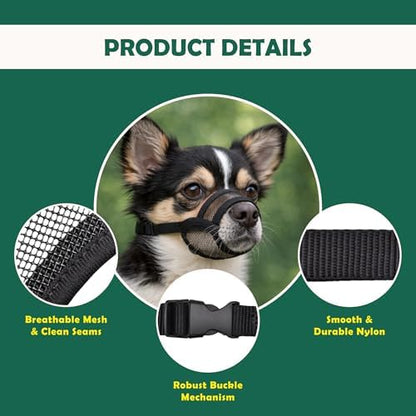 Ohnso dog muzzle showing secure buckle and hardware detail