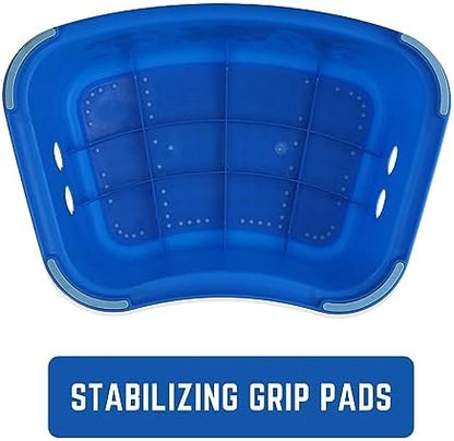 Disney imported two piece essential potty training kit positioned next to a standard toilet