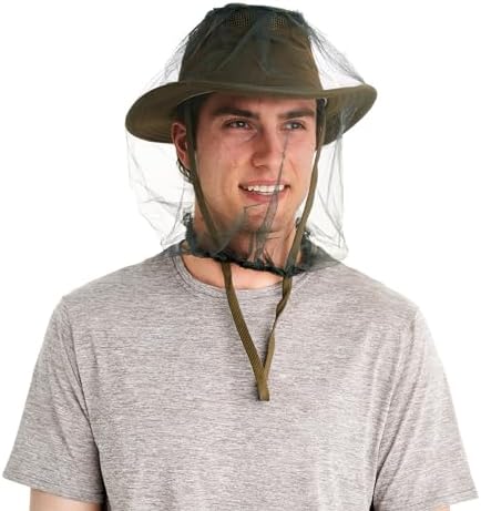 Close up of Coghlan's mosquito head net elastic neck.