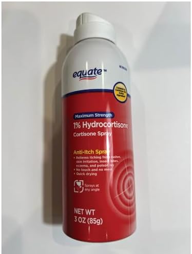 Back label view of Equate maximum strength anti itch spray showing usage directions