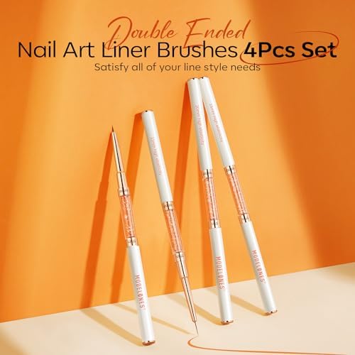 Modelones dual ended nail brush set with crystal handles