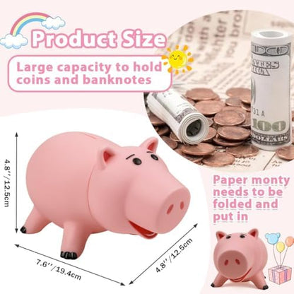 PHOCAS Hamm Piggy Bank bottom view highlighting the removable rubber twist stopper for easy coin retrieval.