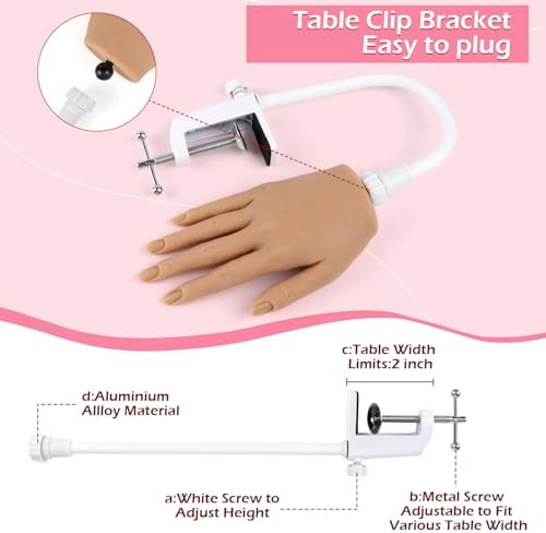 LIONVISON Practice Hand for Acrylic Nails, Silicone Nail Hand Practice, Flexible Fingers Fake Training Hand False Mannequin Hands for Nail Practice, Hand Model Kit for Nail Supplies Manicure Beginners - Image 4