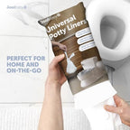 Sixty count pack of premium white disposable potty bags