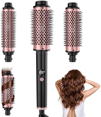 Three detachable ceramic tourmaline barrels in sizes one point two five, one point five, and one point seven five inches.