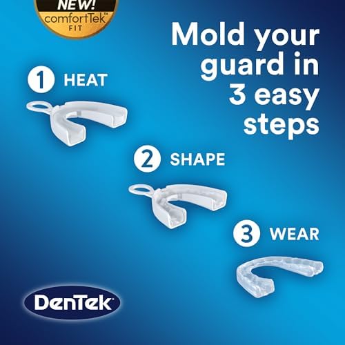 Side angle view of the authentic DenTek Maximum Protection dental guard showing the slim and comfortable profile.