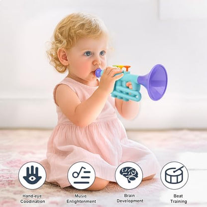 Vanplay imported musical instruments for toddlers arranged for creative sensory play.