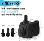 Premium submersible pond pump with its long grounded weatherproof power cord laid out clearly.