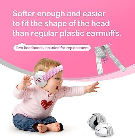 White noise cancelling earmuffs for babies in packaging