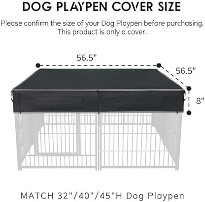 Close up view of the secure Velcro straps on the side flaps of the heavy duty dog pen cover.