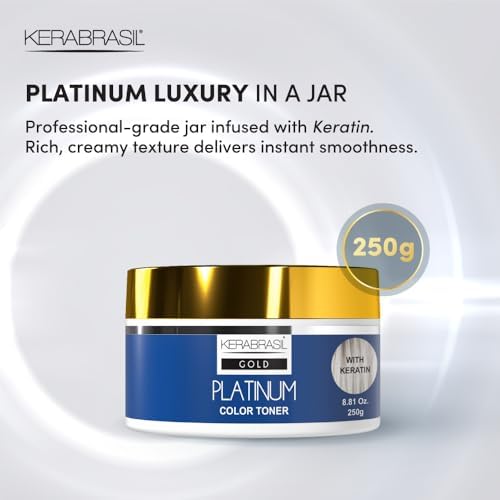 Imported Kerabrasil blonde enhancing formula text details for damaged hair repair.