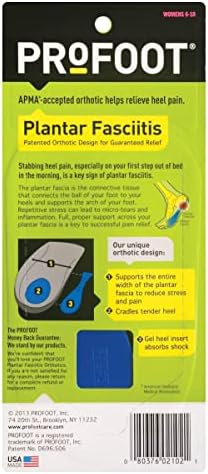 PROFOOT orthotic inserts placed inside a woman's shoe for heel comfort.
