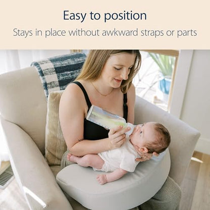 Top view of ergonomic curved nursing pillow