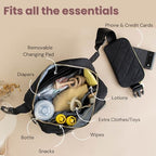 Lion & Light Jetsetter Mini Diaper Bag worn as a crossbody travel bag
