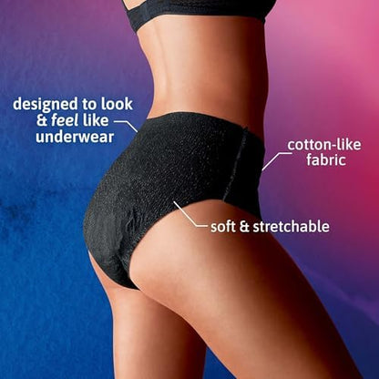 TENA maximum absorbency Extra Large underwear size dimensions illustration