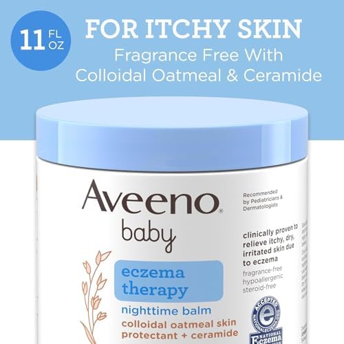 Colloidal oatmeal night balm for baby skin relief