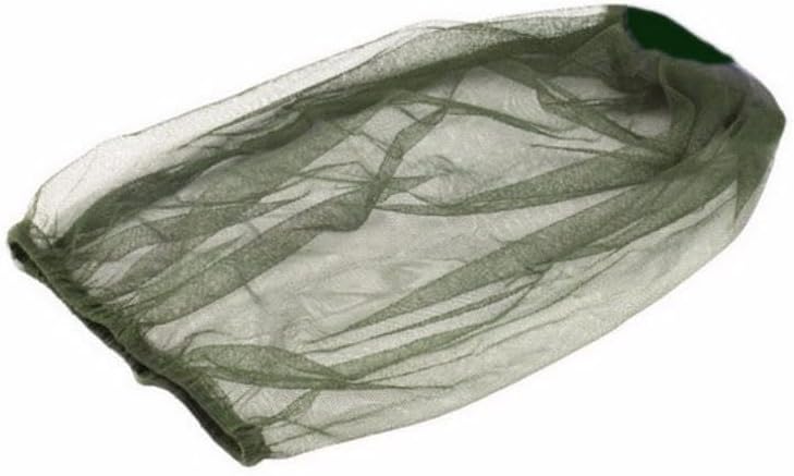 YMIQ camouflage mosquito net worn over an outdoor hat